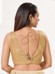 Partywear Sequence Work Sleeveless Yoke Blouse