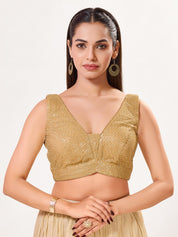 Partywear Sequence Work Sleeveless Yoke Blouse