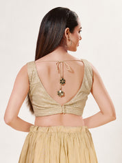 Partywear Sequence Work Sleeveless Yoke Blouse