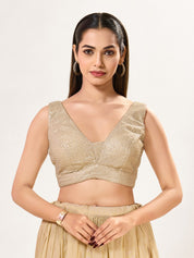 Partywear Sequence Work Sleeveless Yoke Blouse