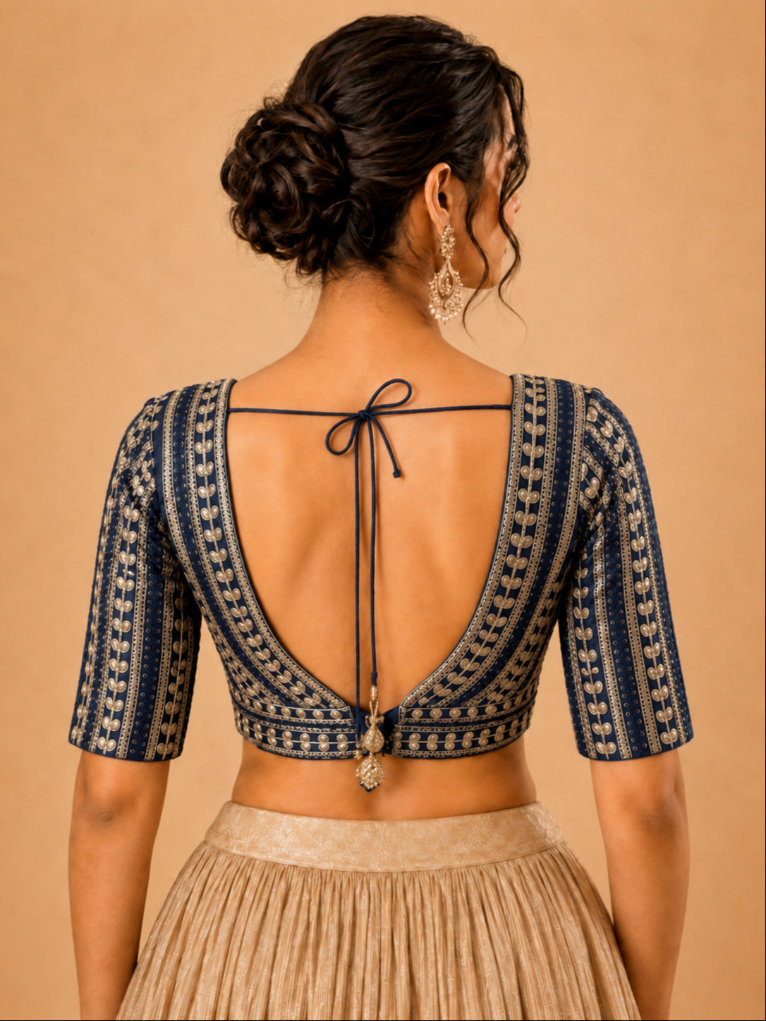 Gota Work Plunging V Designer Blouse