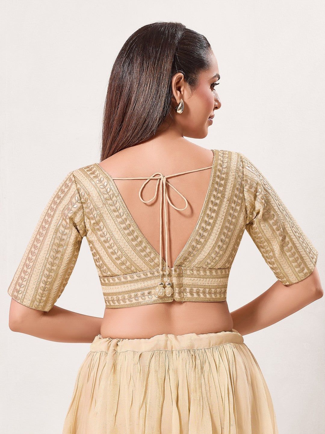 Gota Work Plunging V Designer Blouse