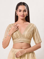 Gota Work Plunging V Designer Blouse