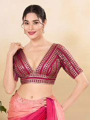 Gota Work Plunging V Designer Blouse