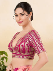 Gota Work Plunging V Designer Blouse