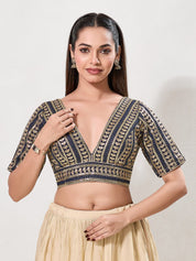 Gota Work Plunging V Designer Blouse