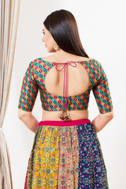 Position Printed Sabya Cut Designer Blouse