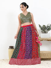 Light Gold Sequence Embroidered Paan Neck Sleveless Blouse