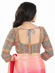 Zari Embroidered Sweetheart Neck Blouse