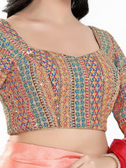 Zari Embroidered Sweetheart Neck Blouse