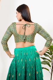 Zari Embroidered Sweetheart Neck Blouse