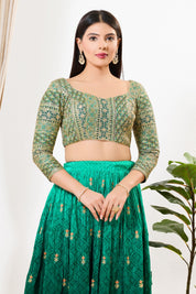 Zari Embroidered Sweetheart Neck Blouse