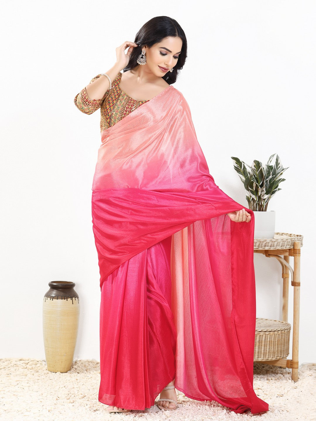Zari Embroidered Sweetheart Neck Blouse