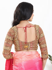 Zari Embroidered Sweetheart Neck Blouse