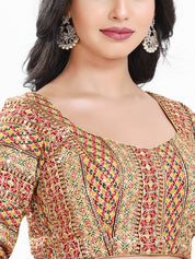 Zari Embroidered Sweetheart Neck Blouse