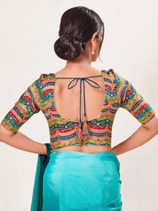 Position Printed Armhole Cut Blouse