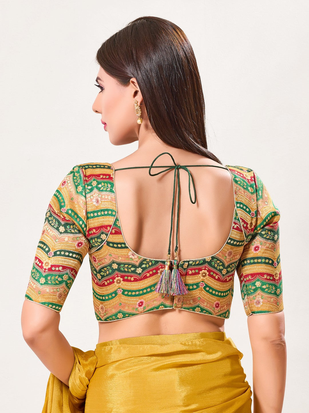 Position Printed Armhole Cut Blouse