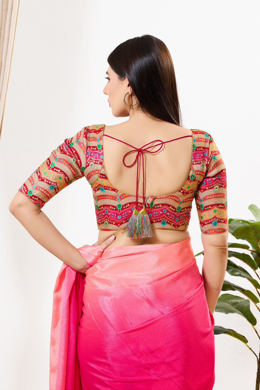 Position Printed Armhole Cut Blouse
