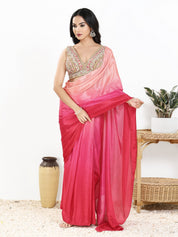 Vamas Floral Embroidery Delicate Yoke Sleeveless Blouse