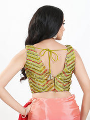 Abhla Work V Neck Sleeveless Navratri Blouse