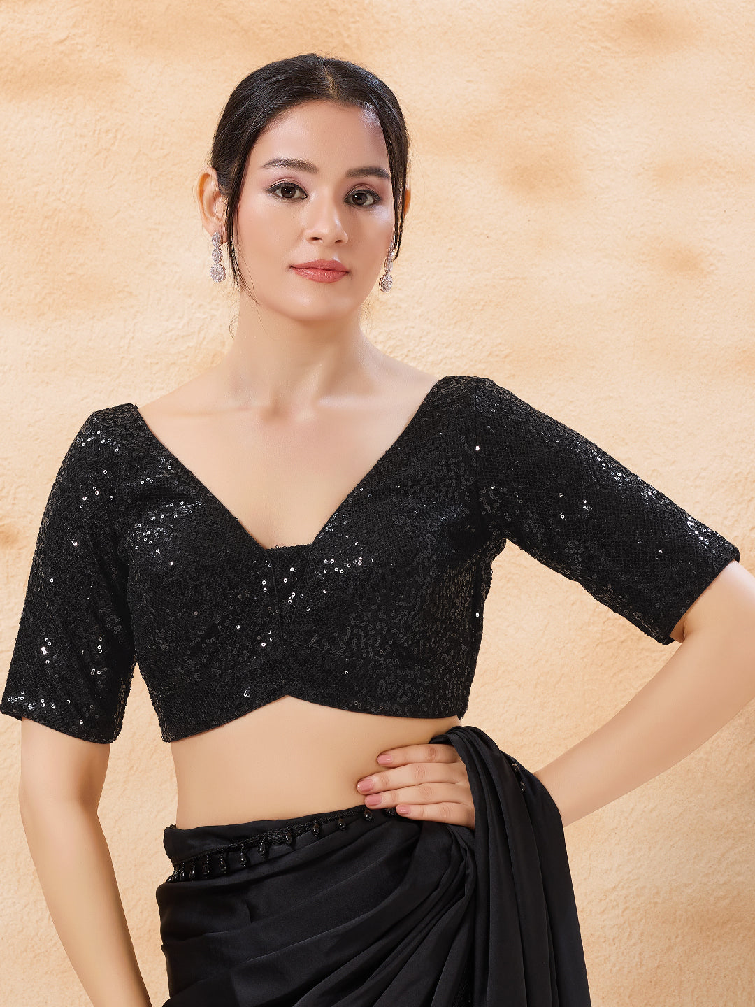 Sequence Yoke Elbow Sleeves Blouse