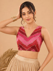 Multi Embroidered Zig Zag Blouse