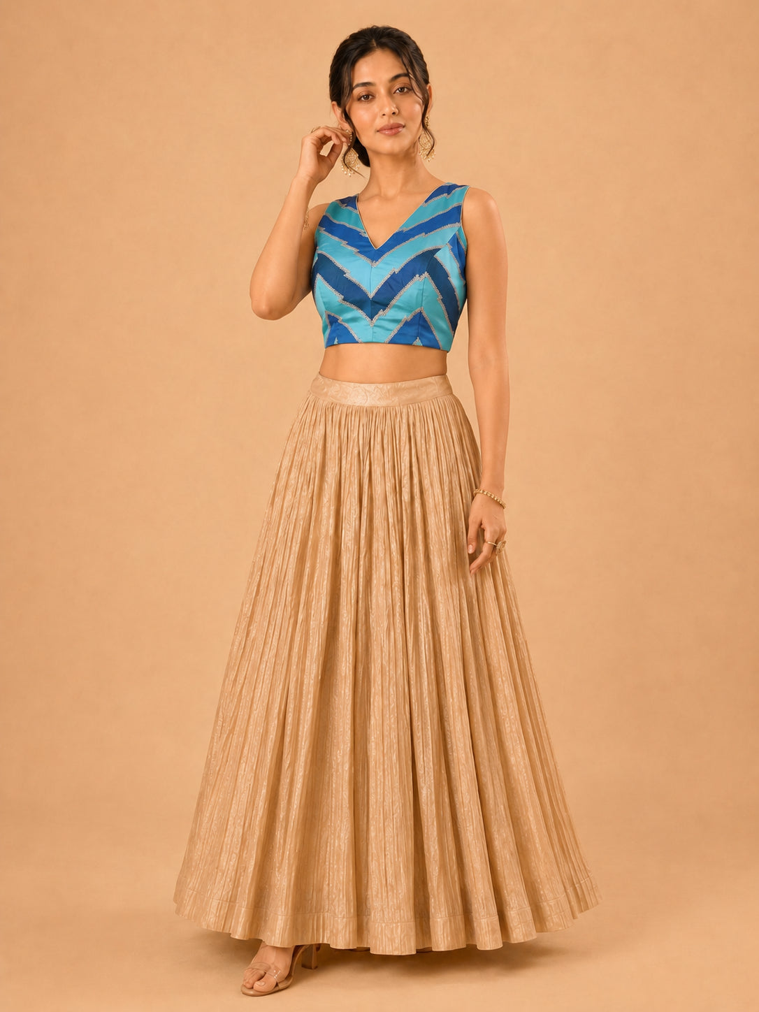 Multi Embroidered Zig Zag Blouse