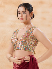 Cordwork Embroidered Sleeveless Blouse