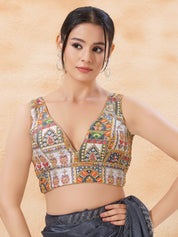 Cordwork Embroidered Sleeveless Blouse