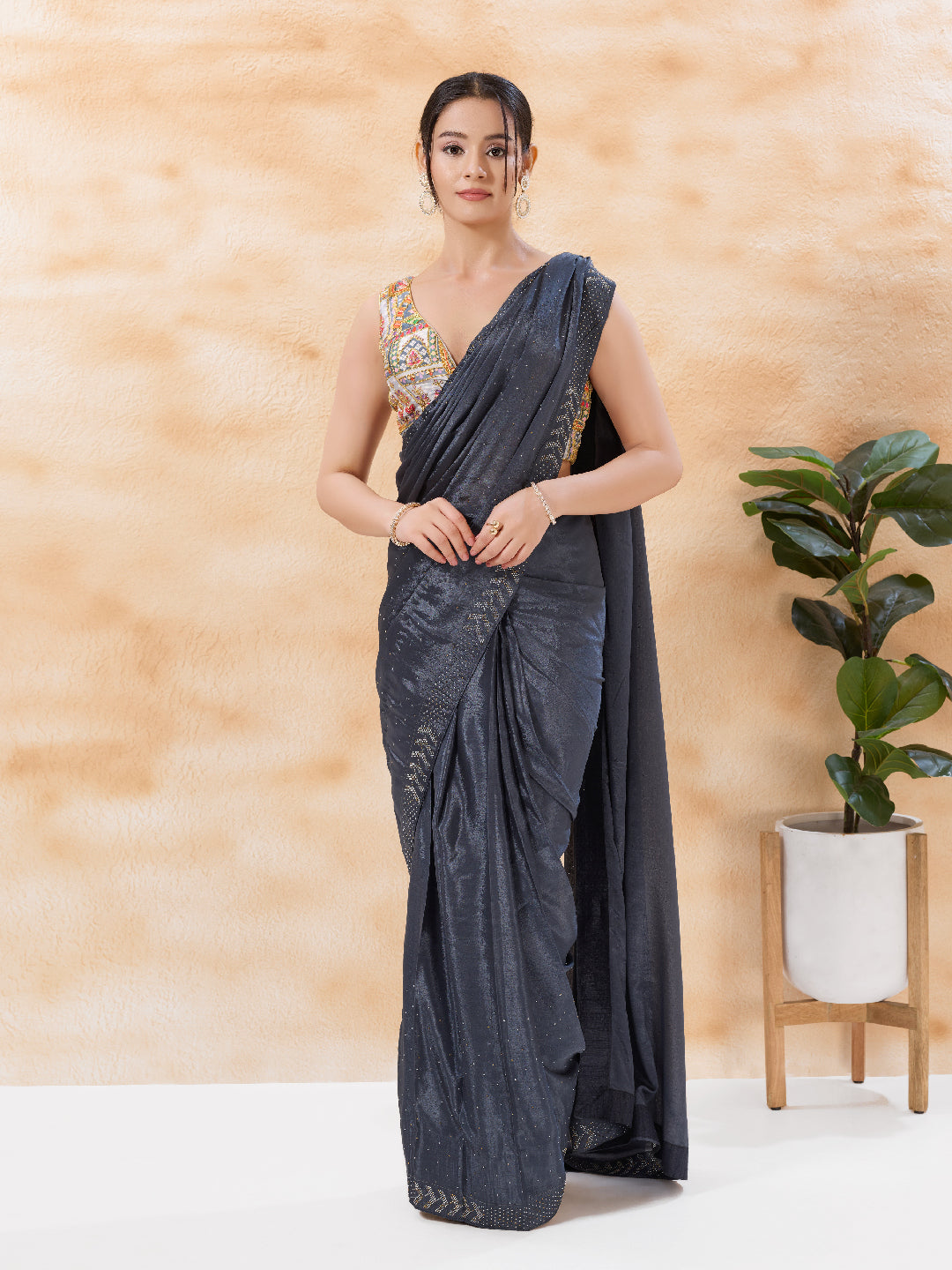 Cordwork Embroidered Sleeveless Blouse