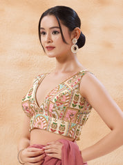 Cordwork Embroidered Sleeveless Blouse