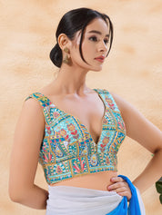 Cordwork Embroidered Sleeveless Blouse
