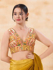 Cordwork Embroidered Sleeveless Blouse