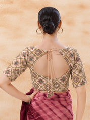 Chikoo Heavy Embroidered Elbow Sleeves Blouse