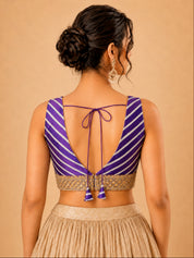Laherya Printed Plunging V Neckline Sleeveless Blouse