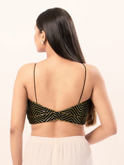 Sequence V Neck Yoke Strappy Blouse