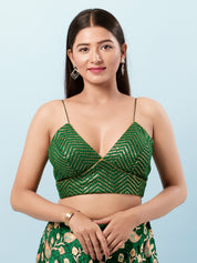 Sequence V Neck Yoke Strappy Blouse