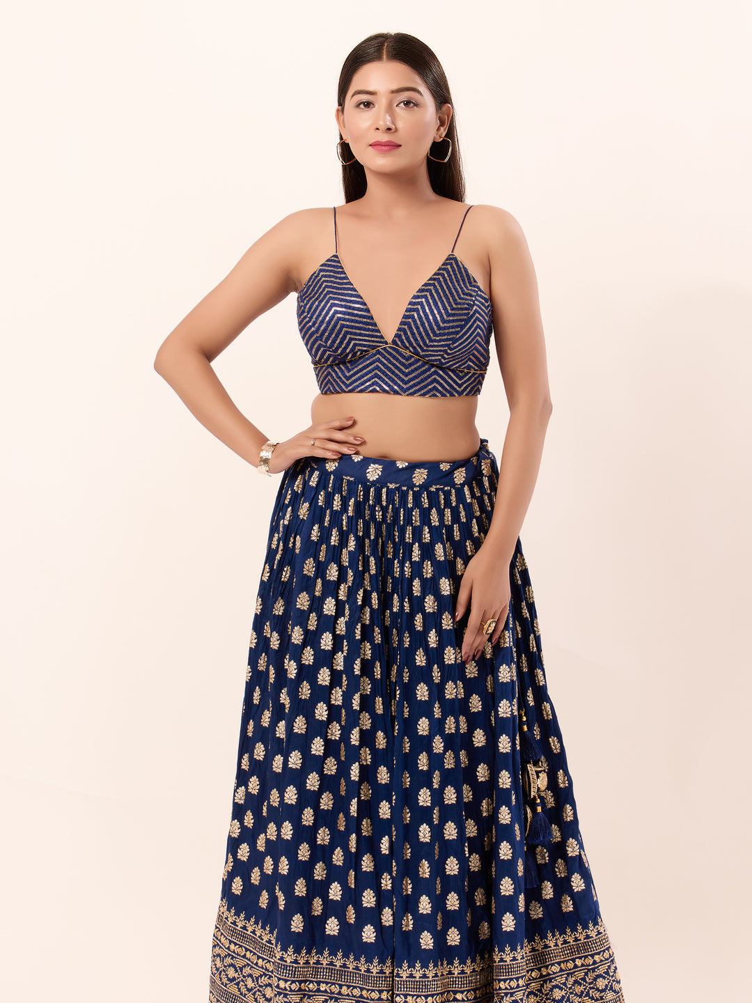 Sequence V Neck Yoke Strappy Blouse