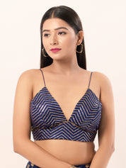 Sequence V Neck Yoke Strappy Blouse
