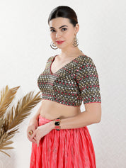 Abhla V Neck Navtratri Elbow Sleeve Blouse