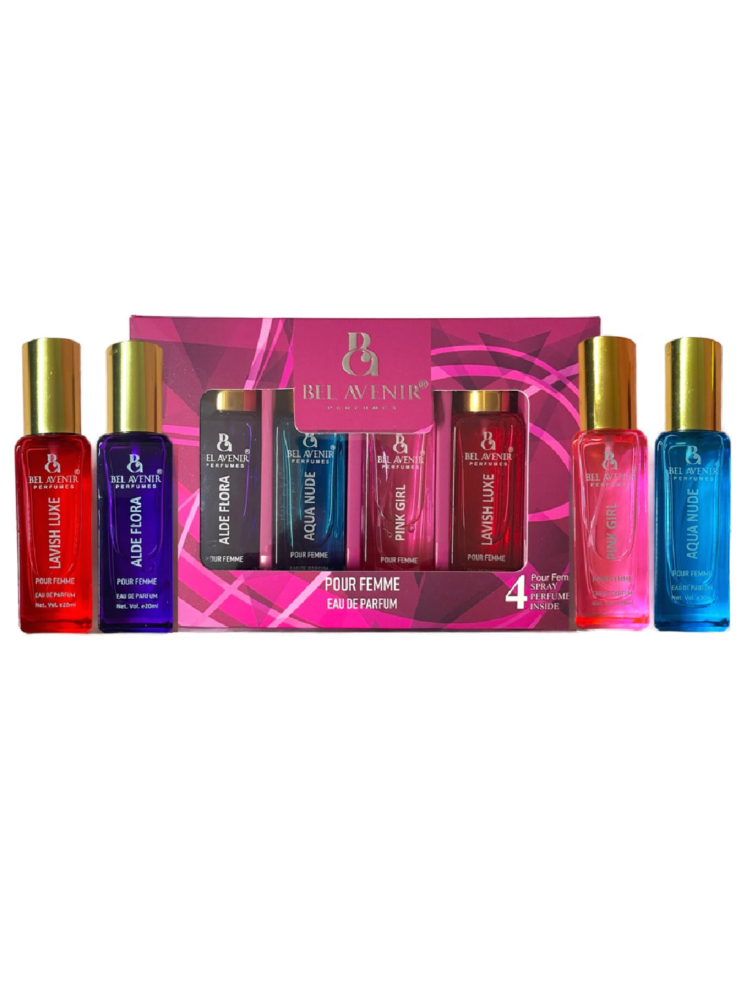 Bel Avenir Women's Pocket Perfume Gift Set – 4 x 20ml