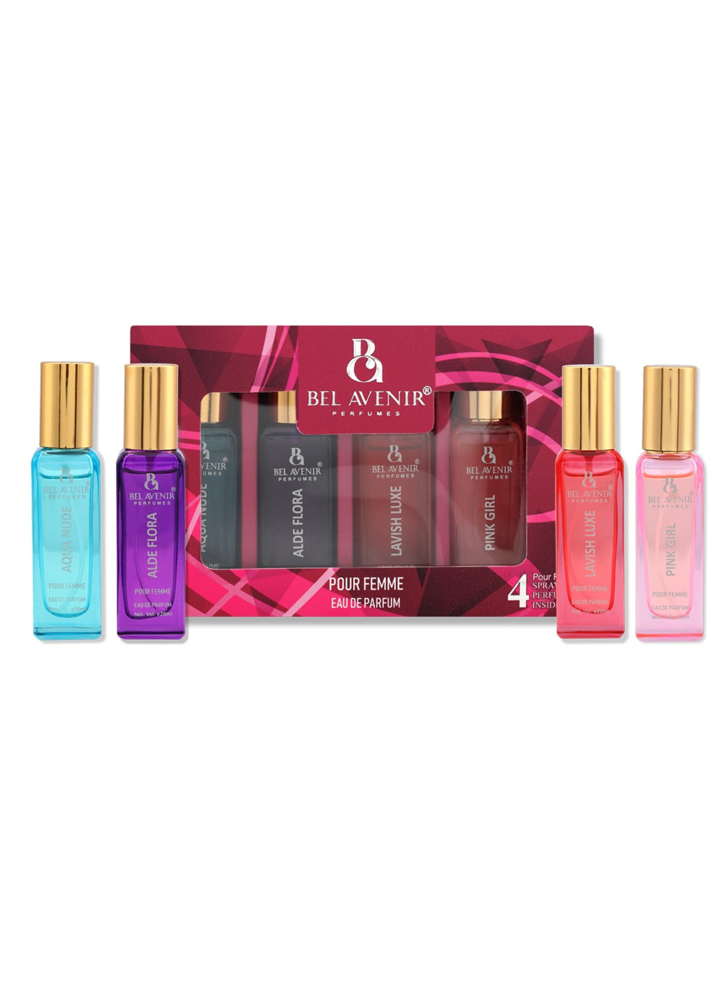 Bel Avenir Women's Pocket Perfume Gift Set – 4 x 20ml
