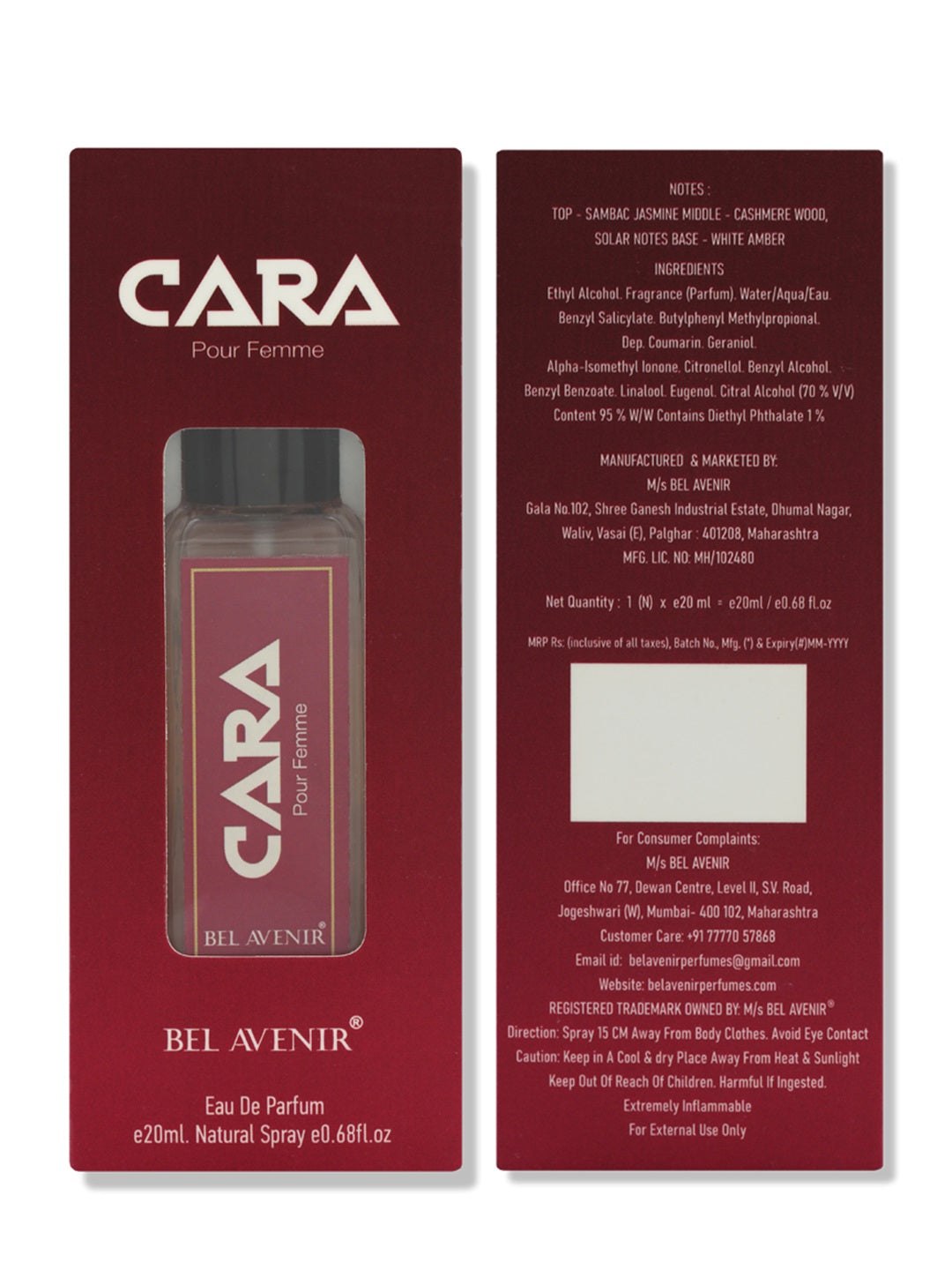 Bel Avenir Cara Eau de Parfum for Women