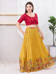 Vamas Art Silk Round Neck Solid Front Open Blouse