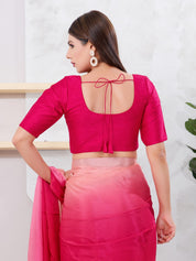 Vamas Art Silk Round Neck Solid Front Open Blouse