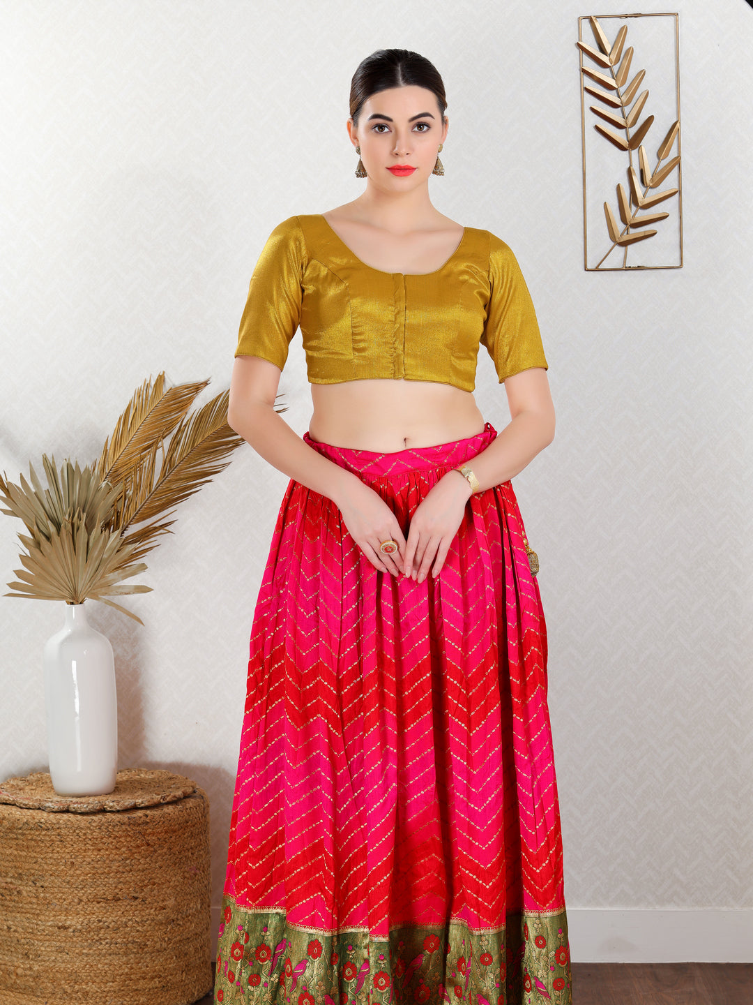 Vamas Tissue Round Neck Front Open Blouse