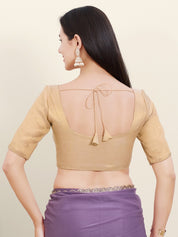 Vamas Tissue Round Neck Front Open Blouse