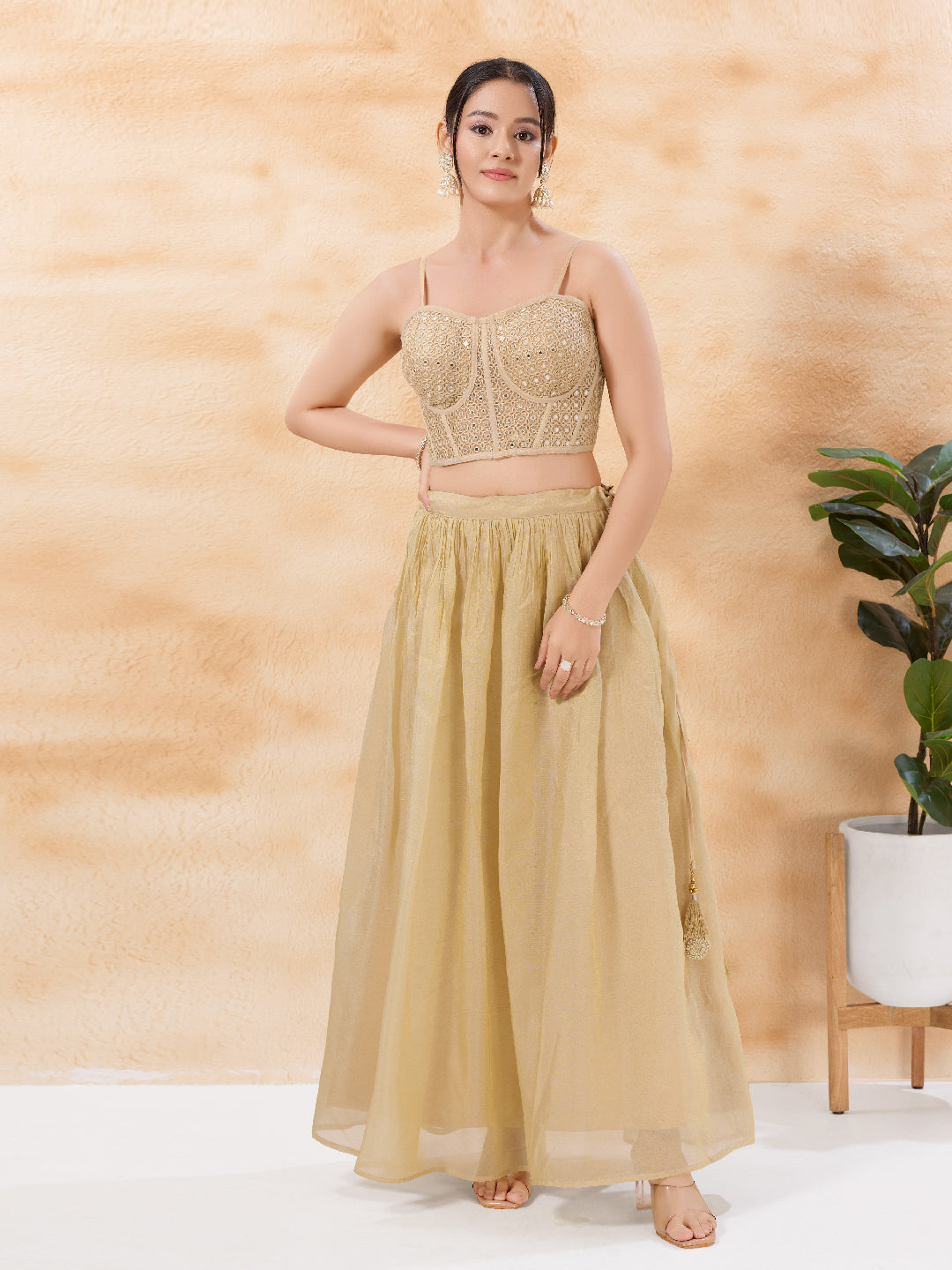 Cutwork Embroidered Katori Cut Corset