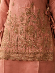 Rose Pink 3-Piece Co-Ord Set in Shimmer Tissue