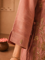 Rose Pink 3-Piece Co-Ord Set in Shimmer Tissue